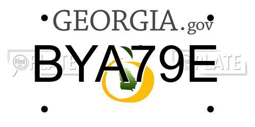 BYA79E Georgia License Plate