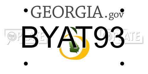BYAT93 Georgia License Plate
