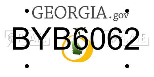 BYB6062 Georgia License Plate