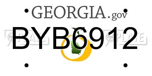 BYB6912 Georgia License Plate