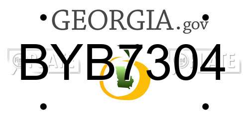 BYB7304 Georgia License Plate