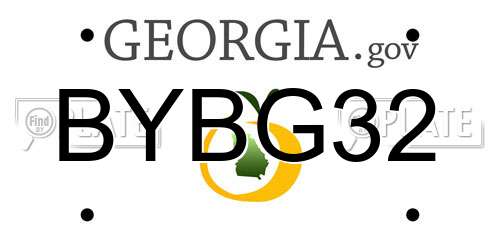 BYBG32 Georgia License Plate