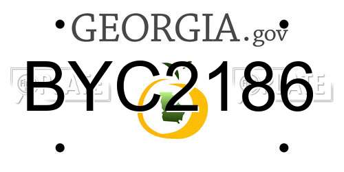 BYC2186 Georgia License Plate