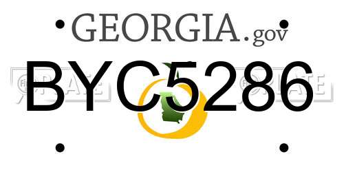 BYC5286 Georgia License Plate