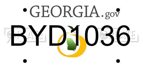BYD1036 Georgia License Plate