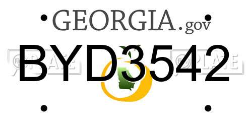 BYD3542 Georgia License Plate
