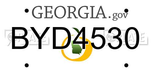 BYD4530 Georgia License Plate