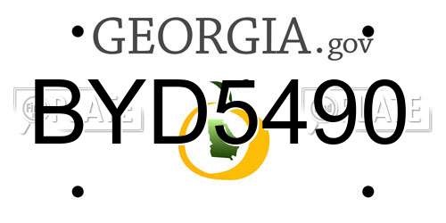 BYD5490 Georgia License Plate
