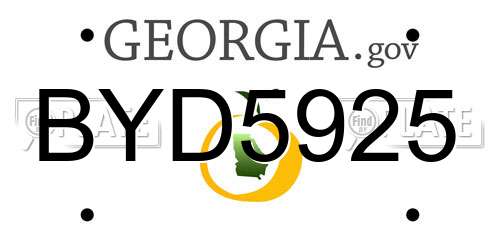 BYD5925 Georgia License Plate