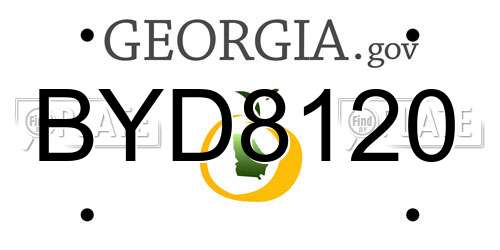 BYD8120 Georgia License Plate
