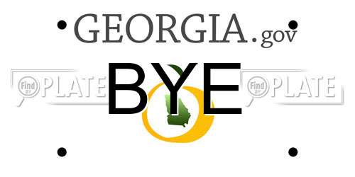 BYE Georgia License Plate