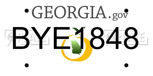 BYE1848 Georgia License Plate