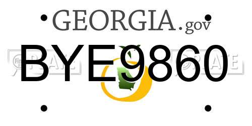 BYE9860 Georgia License Plate