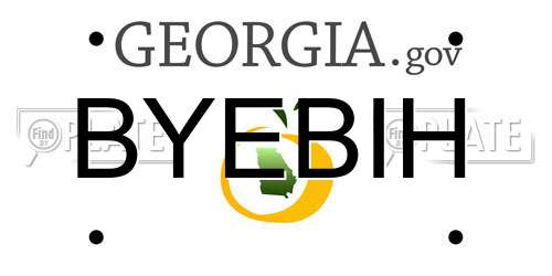 BYEBIH Georgia License Plate