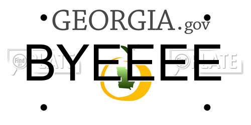 BYEEEE Georgia License Plate