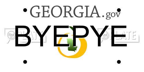 BYEPYE Georgia License Plate