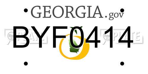 BYF0414 Georgia License Plate