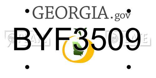 BYF3509 Georgia License Plate