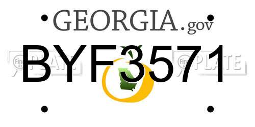 BYF3571 Georgia License Plate