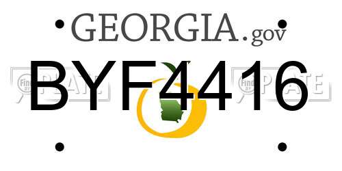BYF4416 Georgia License Plate