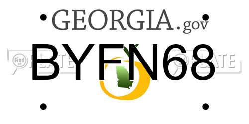 BYFN68 Georgia License Plate