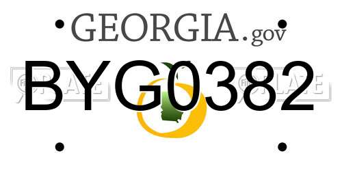 BYG0382 Georgia License Plate