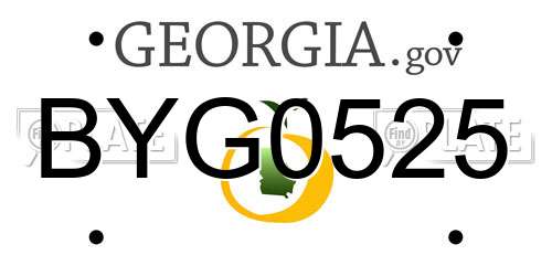 BYG0525 Georgia License Plate