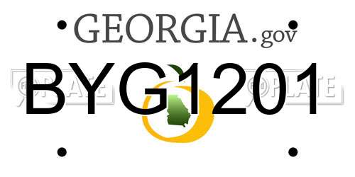 BYG1201 Georgia License Plate