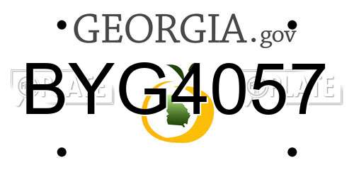 BYG4057 Georgia License Plate