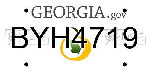 BYH4719 Georgia License Plate