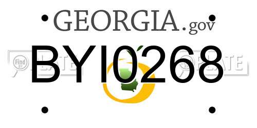 BYI0268 Georgia License Plate