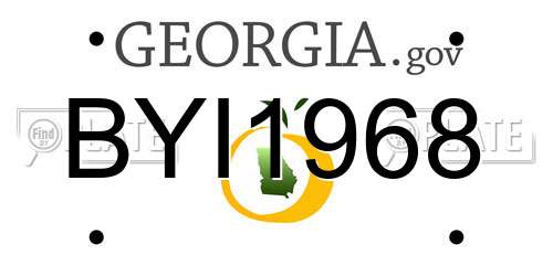 BYI1968 Georgia License Plate