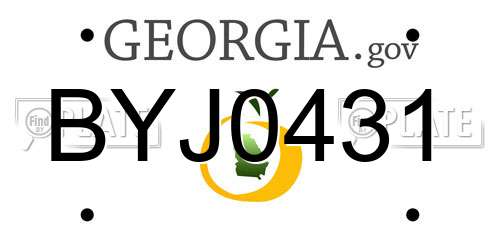 BYJ0431 Georgia License Plate