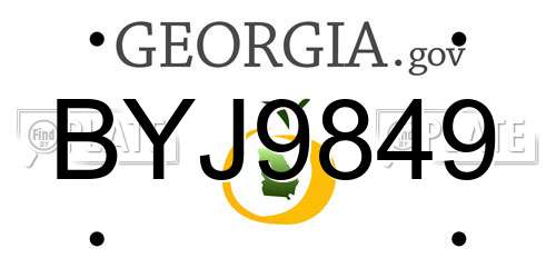 BYJ9849 Georgia License Plate