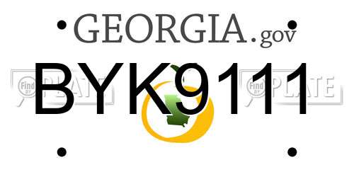 BYK9111 Georgia License Plate