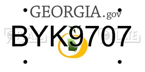 BYK9707 Georgia License Plate
