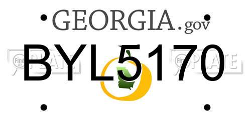 BYL5170 Georgia License Plate