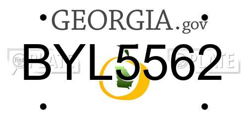 BYL5562 Georgia License Plate