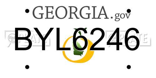 BYL6246 Georgia License Plate