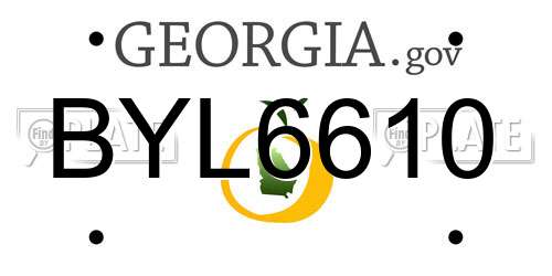 BYL6610 Georgia License Plate