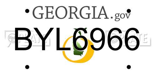 BYL6966 Georgia License Plate