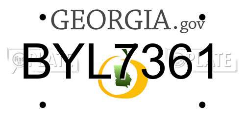 BYL7361 Georgia License Plate