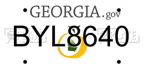 BYL8640 Georgia License Plate