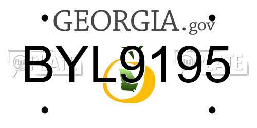 BYL9195 Georgia License Plate