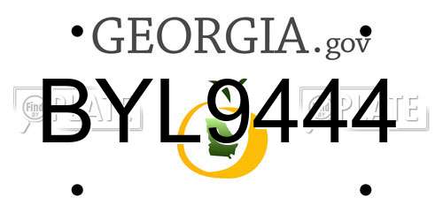 BYL9444 Georgia License Plate