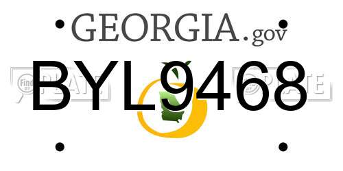 BYL9468 Georgia License Plate
