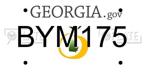BYM175 Georgia License Plate
