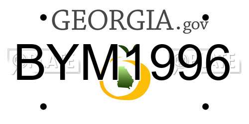 BYM1996 Georgia License Plate