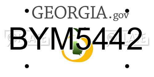 BYM5442 Georgia License Plate