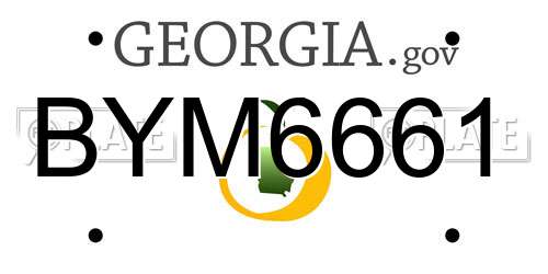 BYM6661 Georgia License Plate